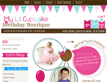 Tablet Screenshot of mylilcupcakebirthdayboutique.com